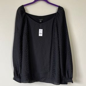 ANN TAYLOR size L black blouse